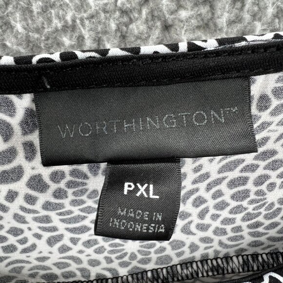 Worthington Womens Top Extra Large Petite Black‎ Pullover Short Sleeve Shirt - Picture 3 of 6